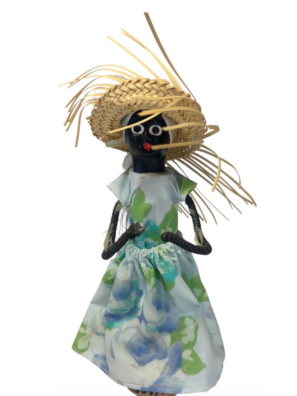 vintage Dominican Republic folk art 
Doll Caribbean handicraft